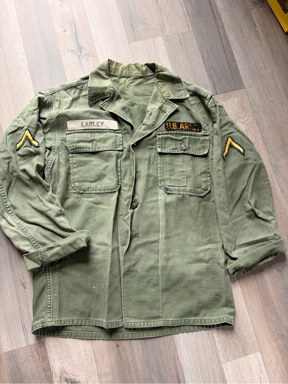Vintage Military Field Jacket with U.S. Army Patch Authentic Vintage Army Jacket